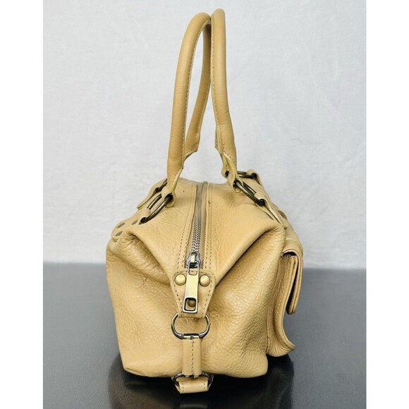 Naturalizer Tan Pebble Grain Leather Handbag Double Front Pockets 12"x5"x6" - Picture 7 of 15